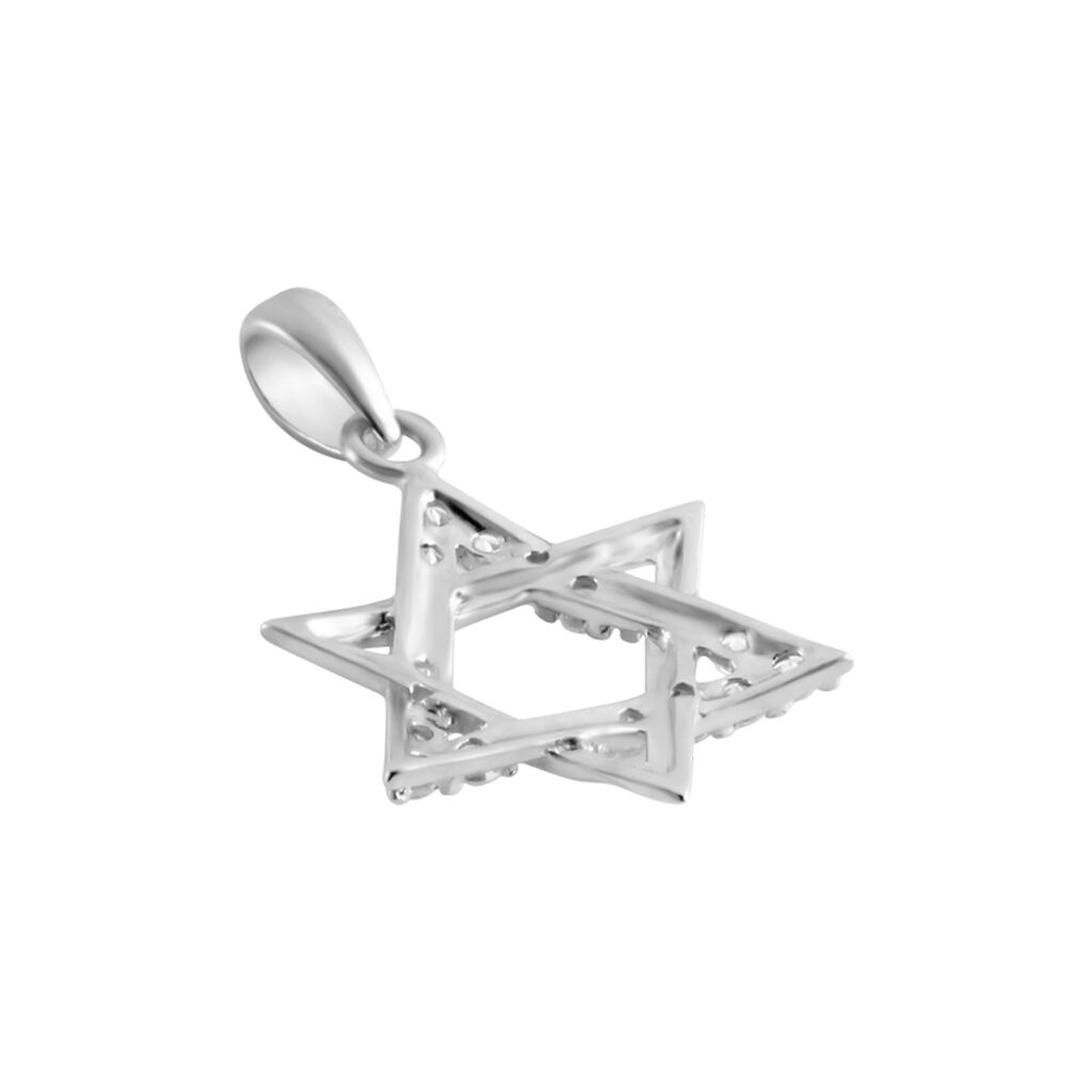 Pendentif Faye Or Blanc Oxyde De Zirconium - Pendentifs Baptême Famille | Histoire d’Or