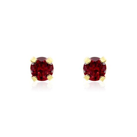 Boucles D'oreilles Puces Or Jaune Oxyde De Zirconium - Clous d'oreilles Femme | Histoire d’Or