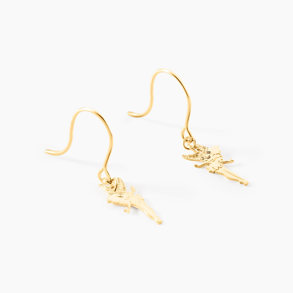FEE 1 Damen Ohrringe Lang Gold 375 (9 Karat) - Figur Fee - Boucles d'oreilles pendantes Femme | Histoire d’Or