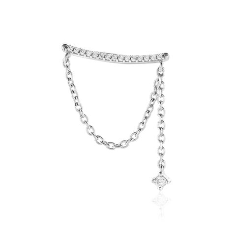 Bijou D'oreille Unitaire Joselyn Argent Blanc Oxyde De Zirconium - Boucles d'oreilles fantaisie Femme | Histoire d’Or