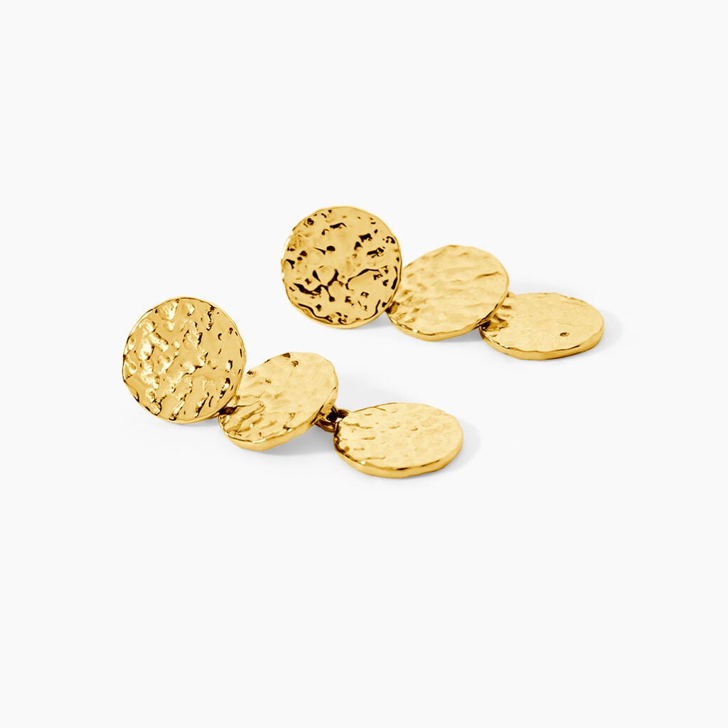 Boucles D'Oreilles Pendantes Hassana Acier Jaune - Boucles d'oreilles fantaisie Femme | Histoire d&rsquo;Or
