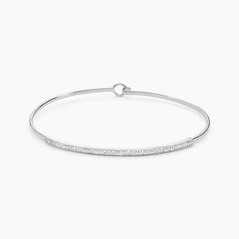 Bracelet Jonc Hermia Blanc Diamant Blanc - Bracelets joncs Femme | Histoire d&rsquo;Or