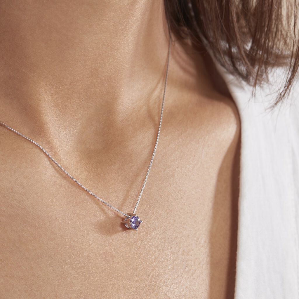 Collier Solitaire Argent Blanc Rio Santa Teresa Oxyde De Zirconium - Colliers fantaisie Femme | Histoire d’Or