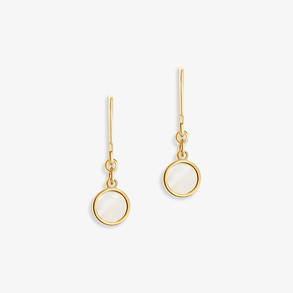 Boucles D'oreilles Pendantes Naïade Or Jaune Nacre - Boucles d'oreilles pendantes Femme | Histoire d’Or