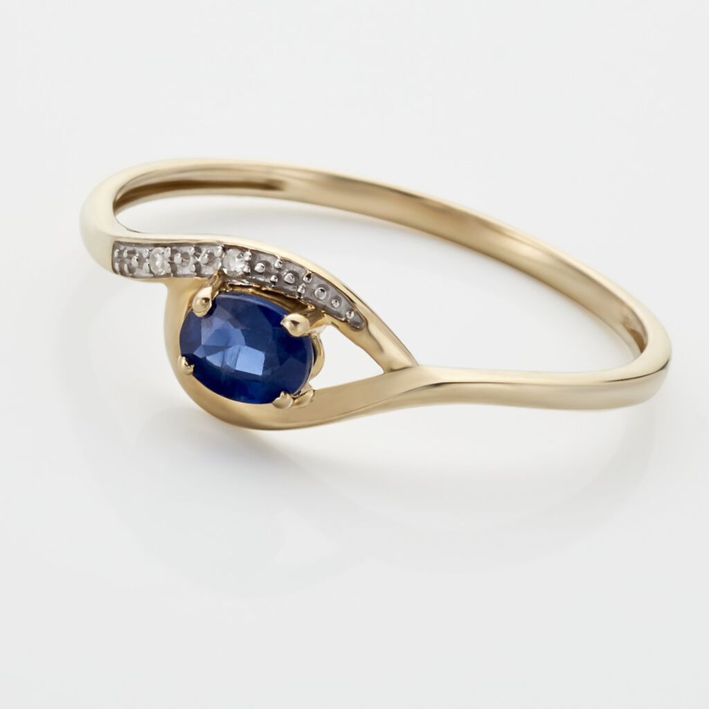 Bague Emotion Or Jaune Saphir Diamant - Bagues avec pierre Femme | Histoire d’Or