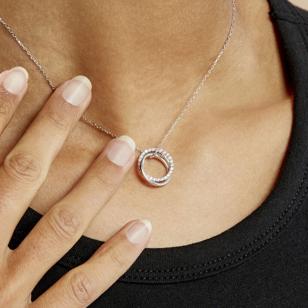 Collier Argent Blanc Circus Oxyde De Zirconium Maille - Colliers fantaisie Femme | Histoire d’Or