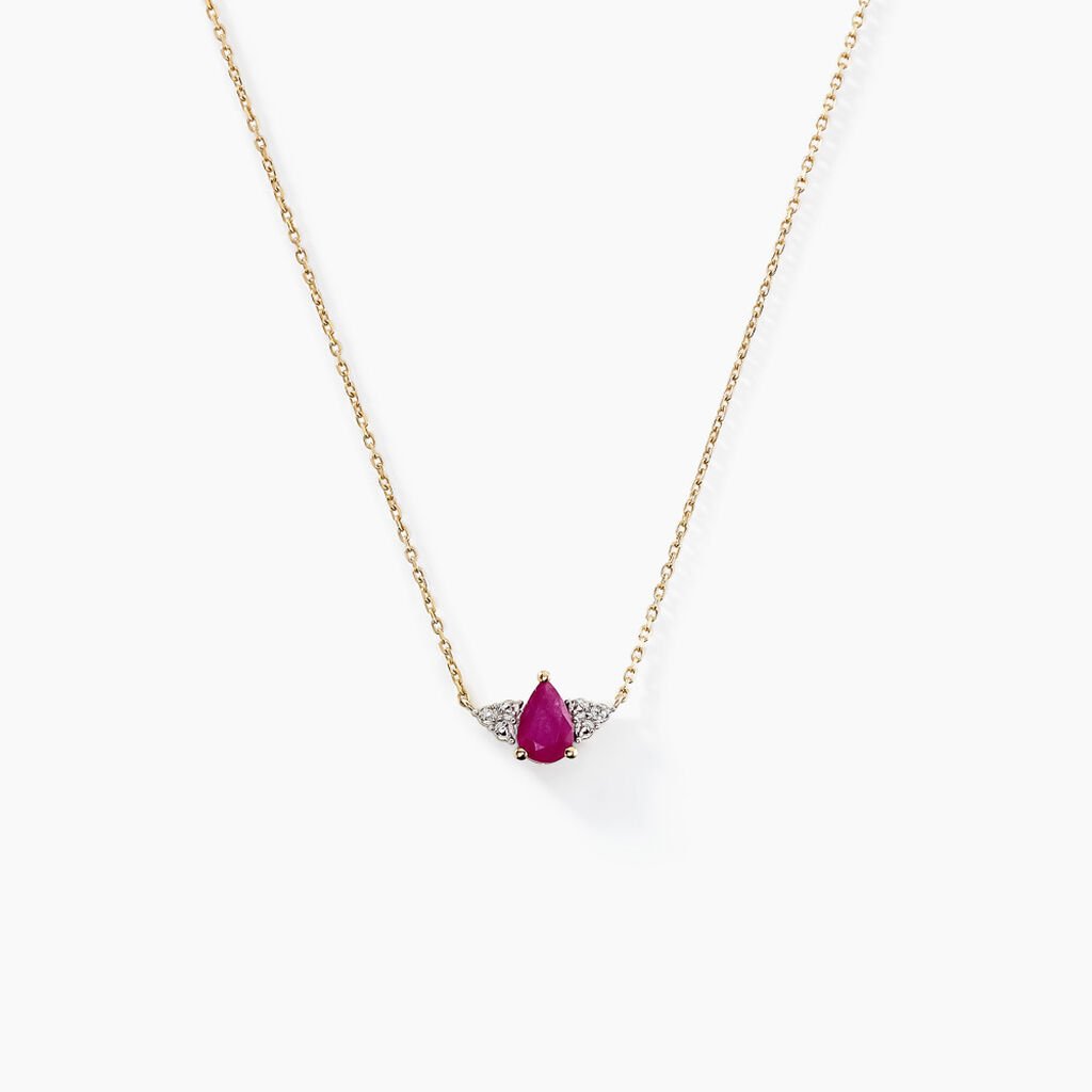 Collier Glykeria Or Jaune Rubis Diamant - Colliers Femme | Histoire d&rsquo;Or