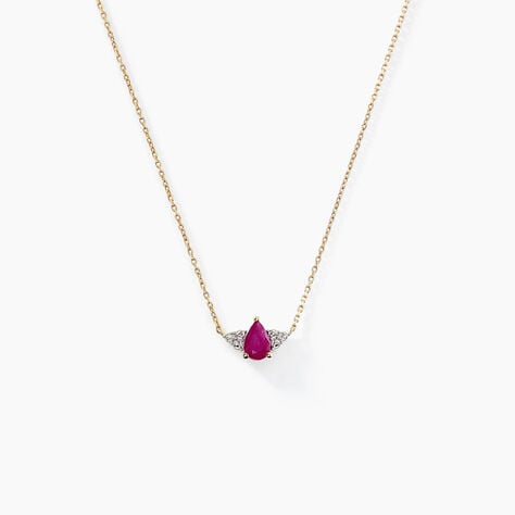 Collier Glykeria Or Jaune Rubis Diamant - Colliers Femme | Histoire d&rsquo;Or