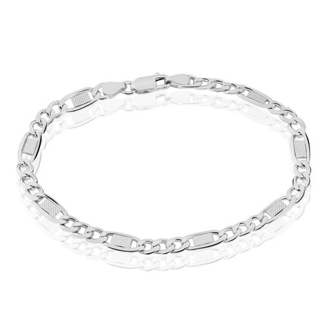 Bracelet Jeremi Maille Alternee 1/3 Et Plaquettes Argent Blanc - Bracelets Femme | Histoire d’Or