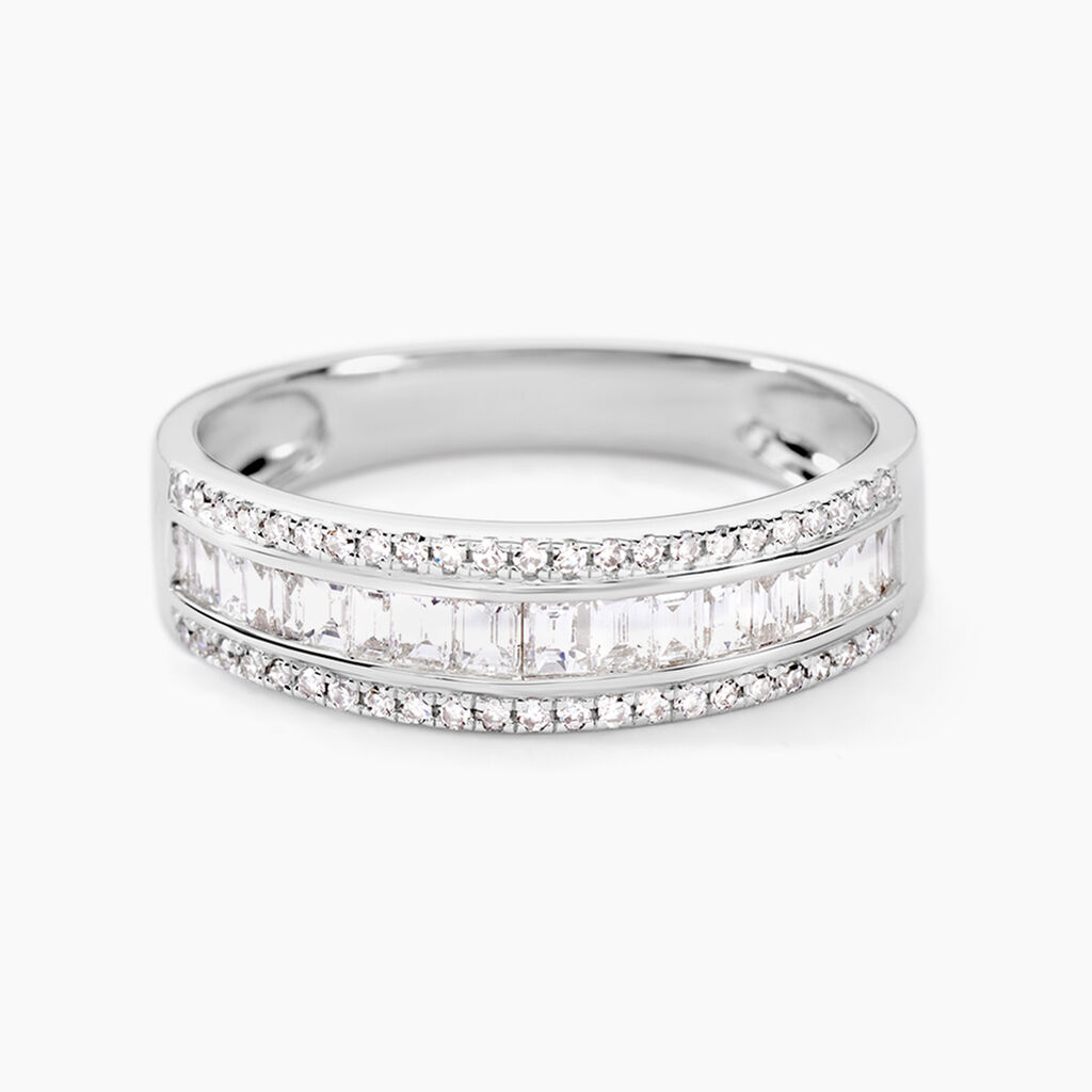 Bague Collection 1986 Or Blanc Diamant - Alliances Femme | Histoire d’Or
