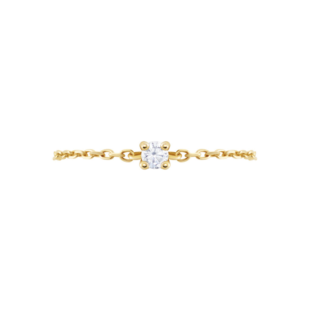 Bague Mahia Plaqué Or Jaune Oxyde De Zirconium - Bagues solitaires Femme | Histoire d’Or