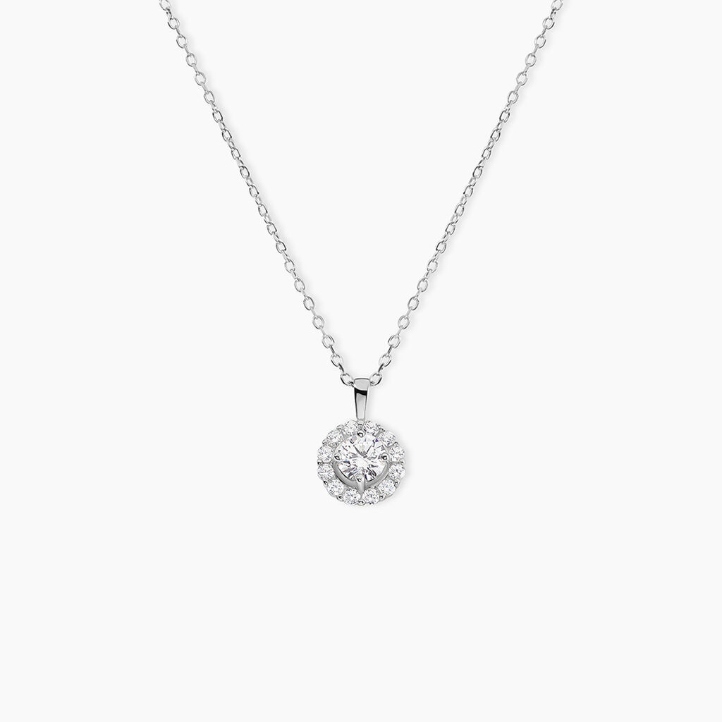 Collier Princess Argent Blanc Oxyde De Zirconium - Colliers fantaisie Femme | Histoire d&rsquo;Or