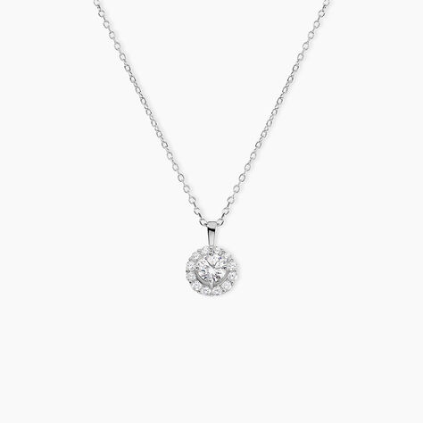 Collier Princess Argent Blanc Oxyde De Zirconium - Colliers fantaisie Femme | Histoire d&rsquo;Or