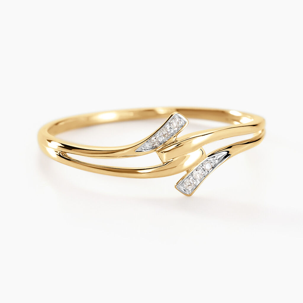 Bague Nelle Or Jaune Diamant - Bagues avec pierre Femme | Histoire d’Or