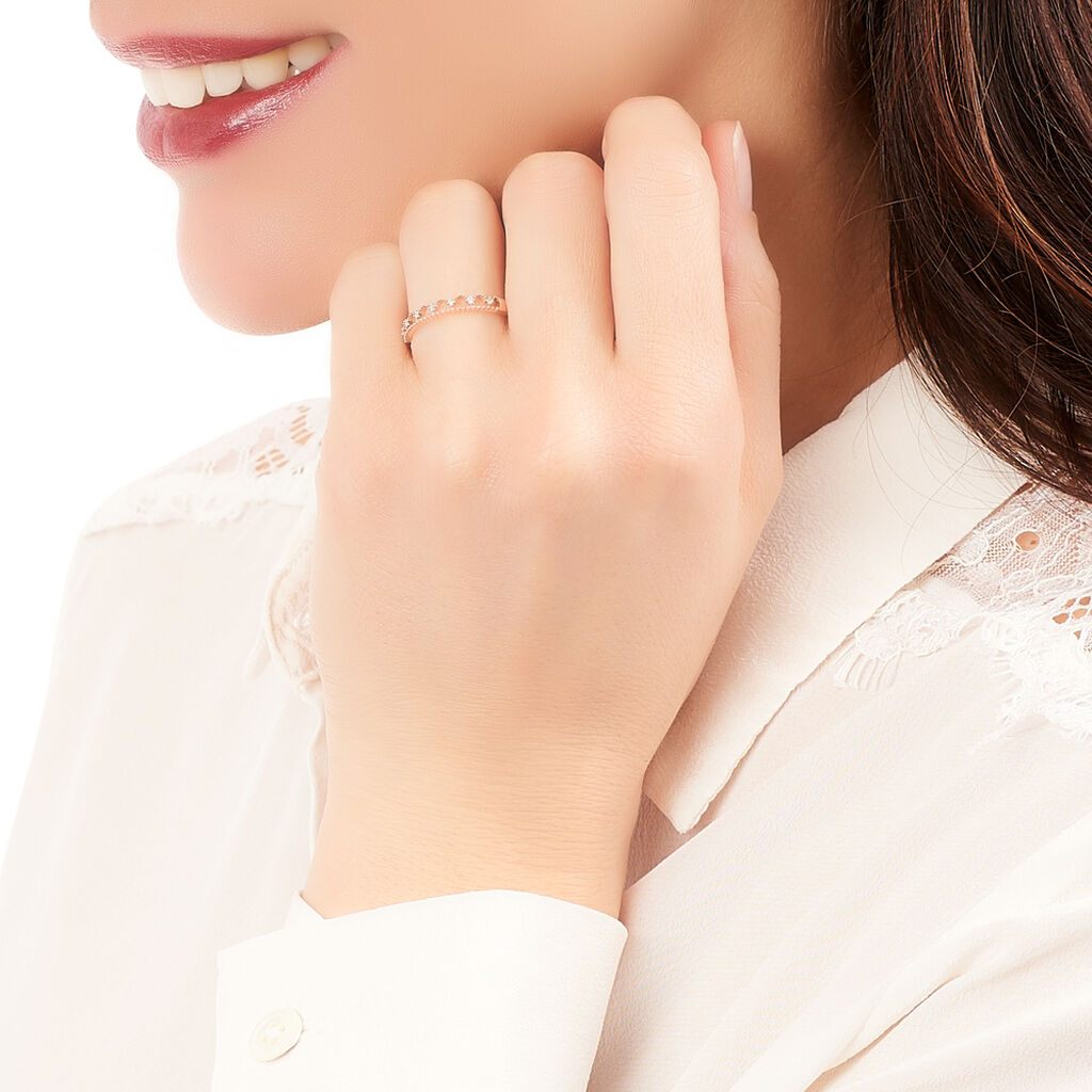 Bague Liona Or Rose Diamant - Bagues avec pierre Femme | Histoire d’Or