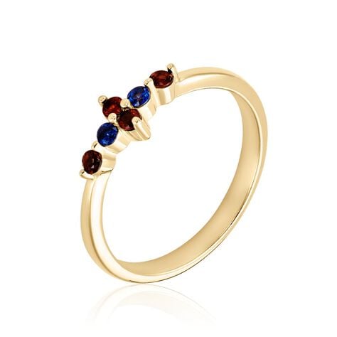 Bague Laeticia Plaqu&eacute; Or Dor&eacute; Pierres De Synth&egrave;ses - Bagues avec pierre Femme | Histoire d&rsquo;Or