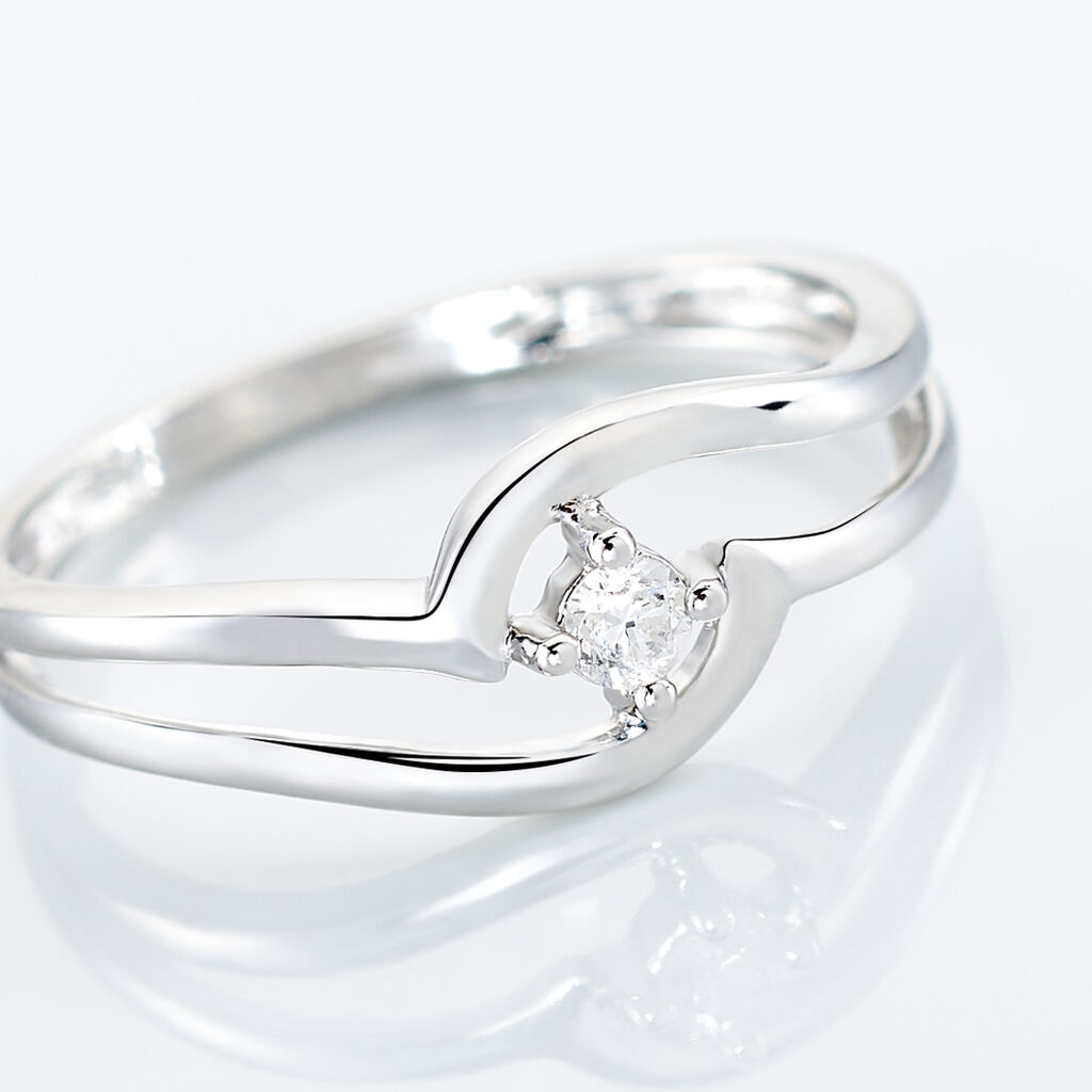 Bague Onenn Or Blanc Diamant - Bagues solitaires Femme | Histoire d’Or