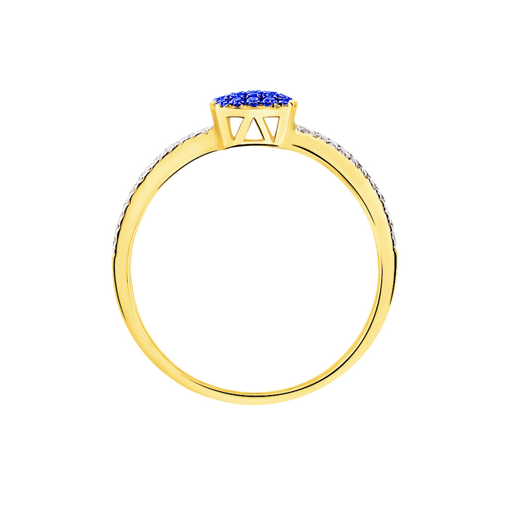 Bague Aude Or Jaune Saphir Et Diamant - Bagues avec pierre Femme | Histoire d&rsquo;Or