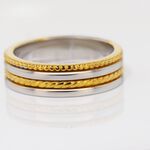 Alliance Leandro Ruban Argent Bicolore - Alliances Famille | Histoire d&rsquo;Or