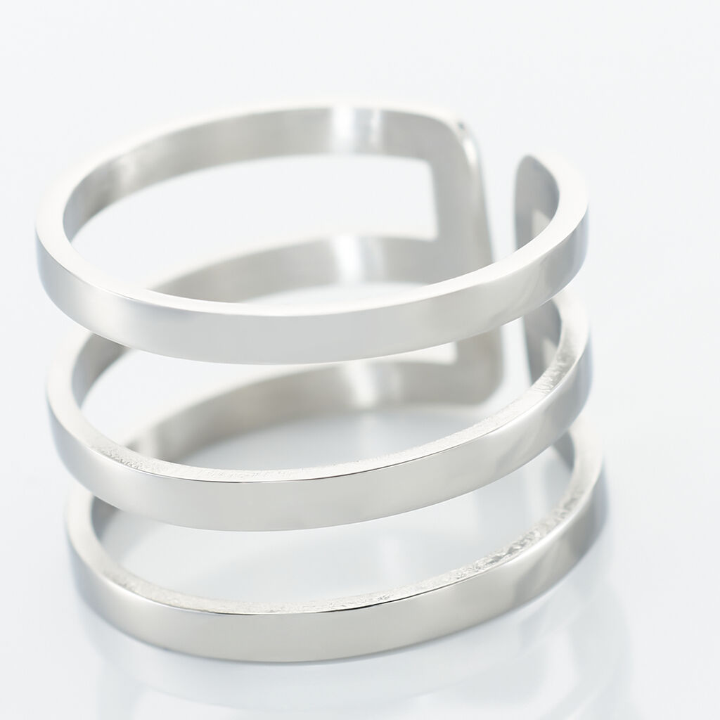 Bague Ajustable Adel Acier Blanc - Bagues fantaisie Femme | Histoire d’Or