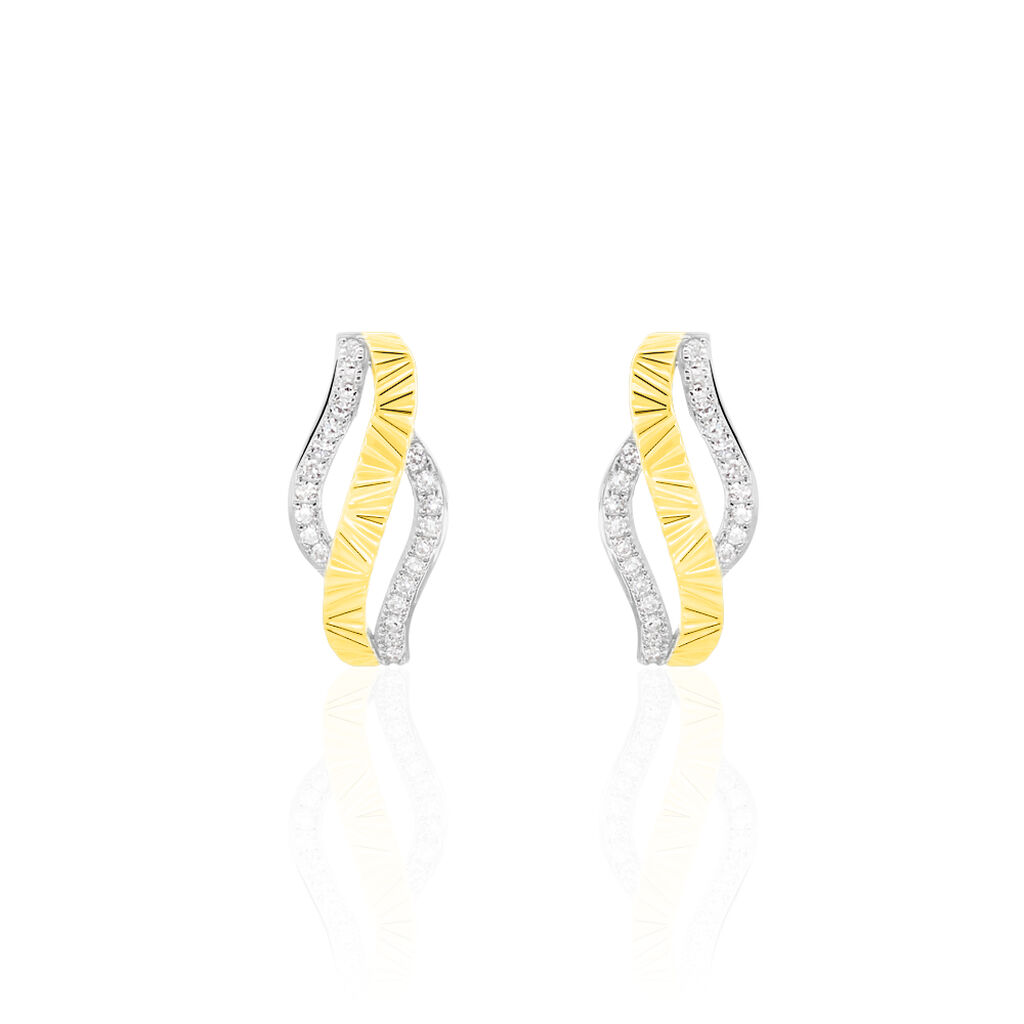 Boucles D'oreilles Puces Bathilde Or Jaune Diamant - Clous d'oreilles Femme | Histoire d’Or