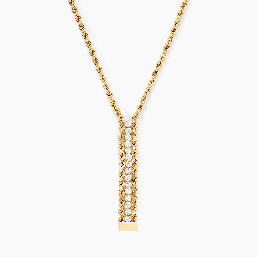 Collier Jerry Or Jaune Oxyde De Zirconium - Colliers Femme | Histoire d&rsquo;Or