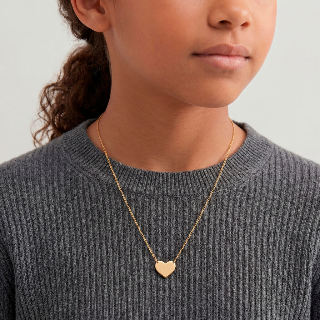 Collier Helenia Coeur Gravable Or Jaune - Cadeaux de naissance Enfant | Histoire d&rsquo;Or