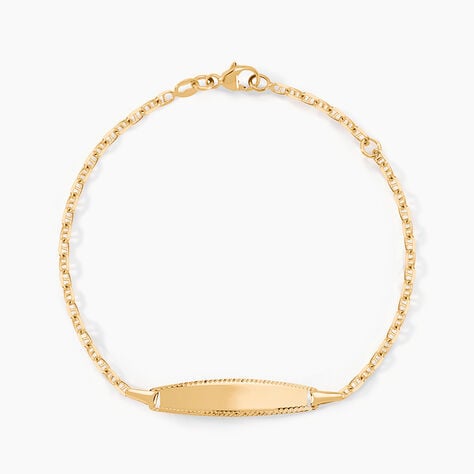 Bracelet Identit&eacute; Fanelia Maille Marine Or Jaune - Bracelets Communion Enfant | Histoire d&rsquo;Or
