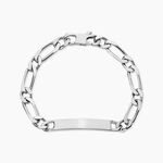 Bracelet Identit&eacute; Anilo Maille Alternee 1/1 Argent Blanc - Gourmettes Homme | Histoire d&rsquo;Or