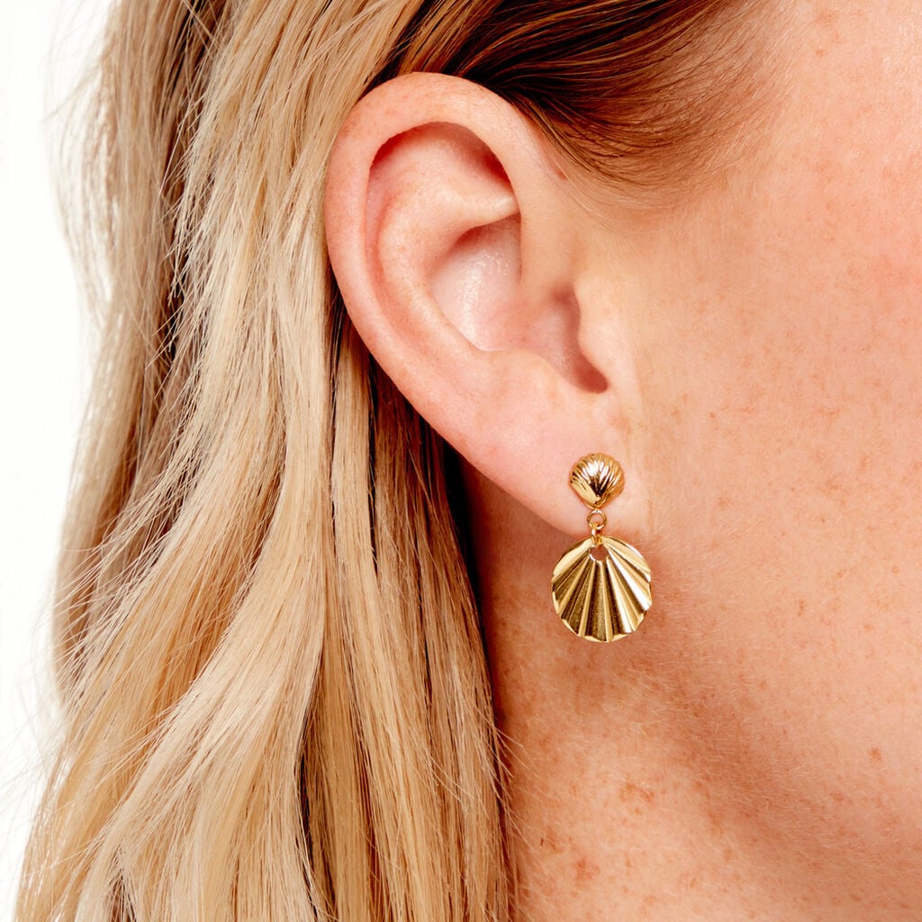 Boucles D'Oreilles Pendantes Glowy Acier Jaune - Boucles d'oreilles fantaisie Femme | Histoire d&rsquo;Or