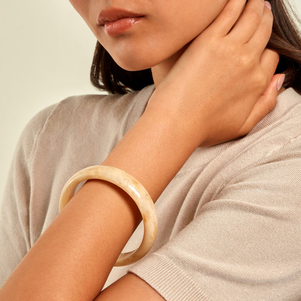 Bracelet Jonc Doria R&eacute;sine Cr&egrave;me - Bijoux sans pierre Femme | Histoire d&rsquo;Or