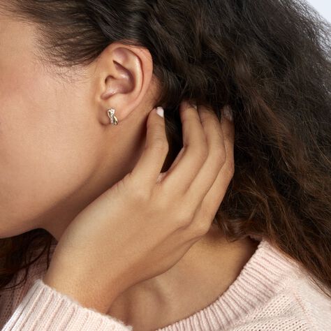 Boucles D'oreilles Puces Grebera Or Jaune Oxyde - Clous d'oreilles Femme | Histoire d’Or