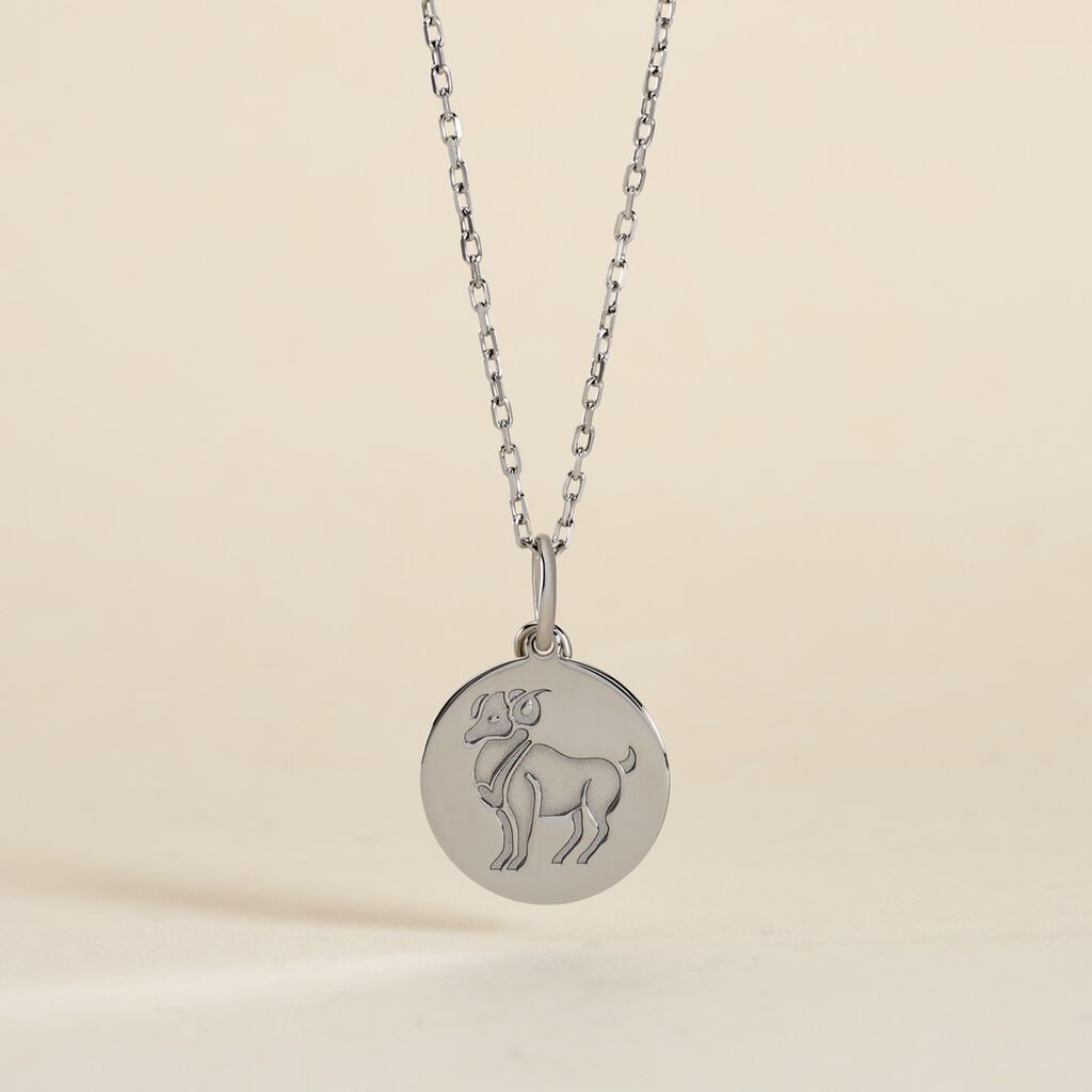 Pendentif Zodiaque Rond Argent Blanc - Pendentifs Zodiaque Famille | Histoire d&rsquo;Or