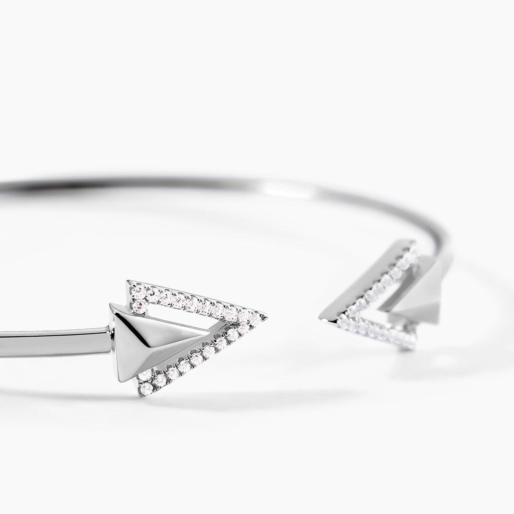 Bracelet Jonc Deva Argent Blanc Oxyde De Zirconium - Bracelets joncs Femme | Histoire d&rsquo;Or