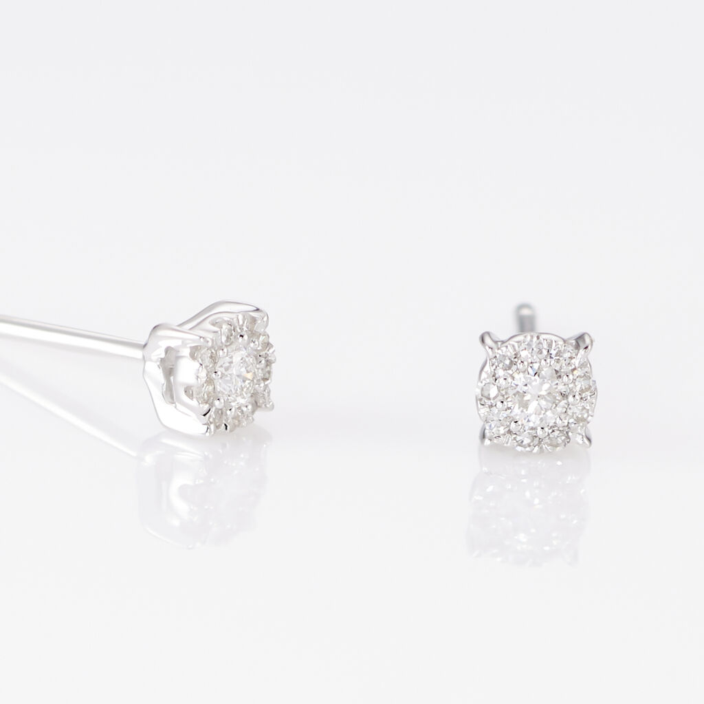 Boucles D'oreilles Puces Artemis Or Blanc Diamant - Clous d'oreilles Femme | Histoire d’Or