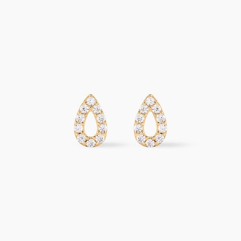 Boucles D'oreilles Puces Or Jaune Oxydes De Zirconium - Clous d'oreilles Femme | Histoire d&rsquo;Or