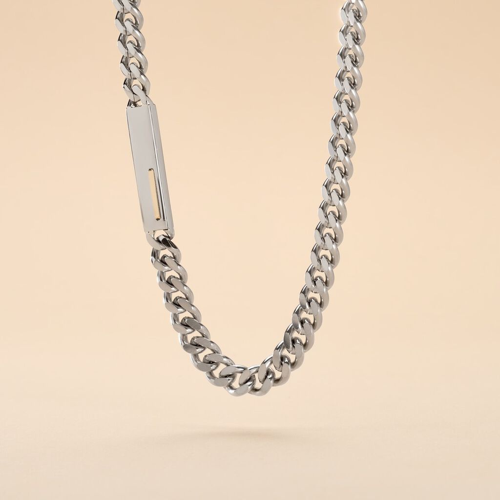 Collier Jourdan Olympe Acier Blanc - Colliers Homme | Histoire d&rsquo;Or