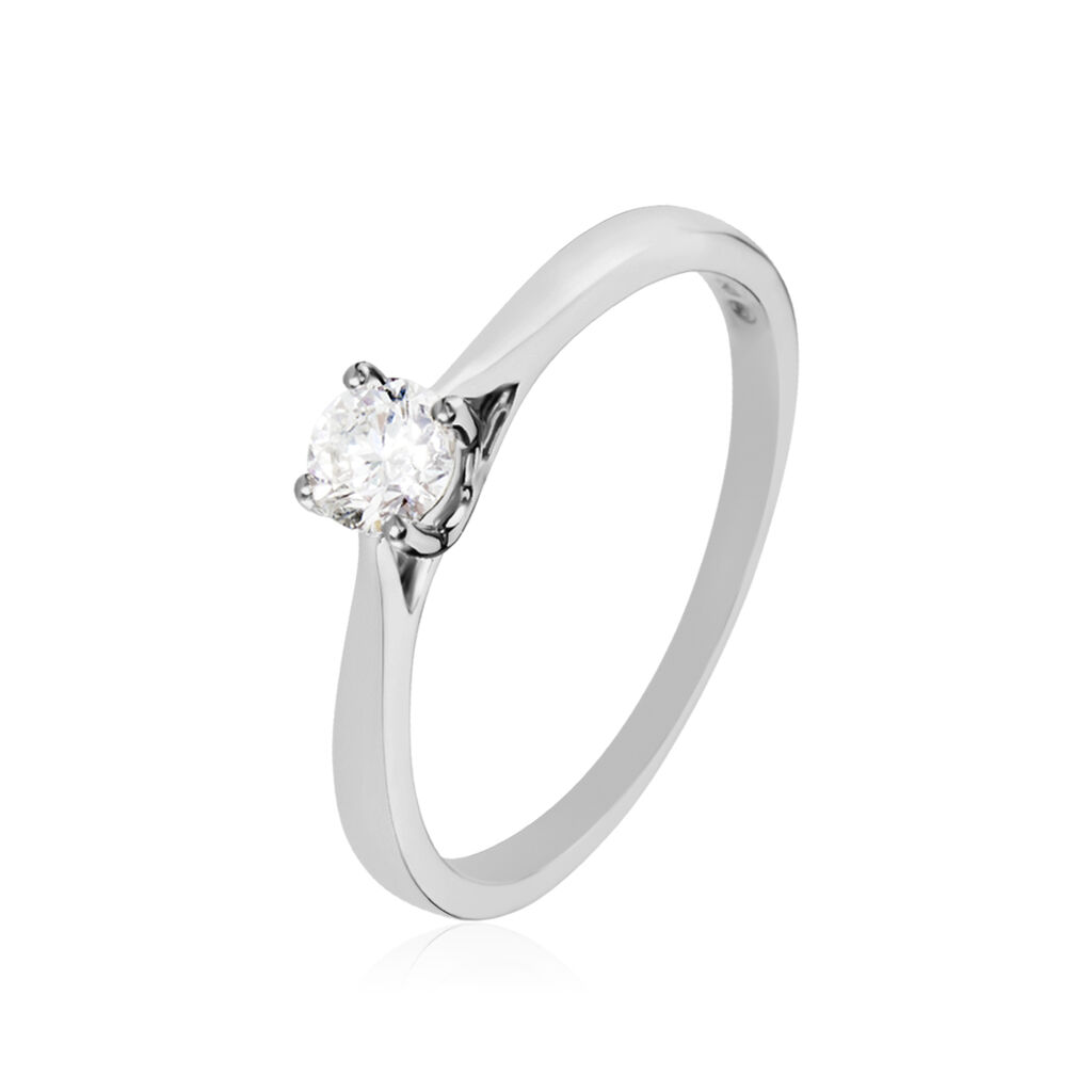 Bague Solitaire Victoria Platine Blanc Diamant - Bagues solitaires Femme | Histoire d’Or