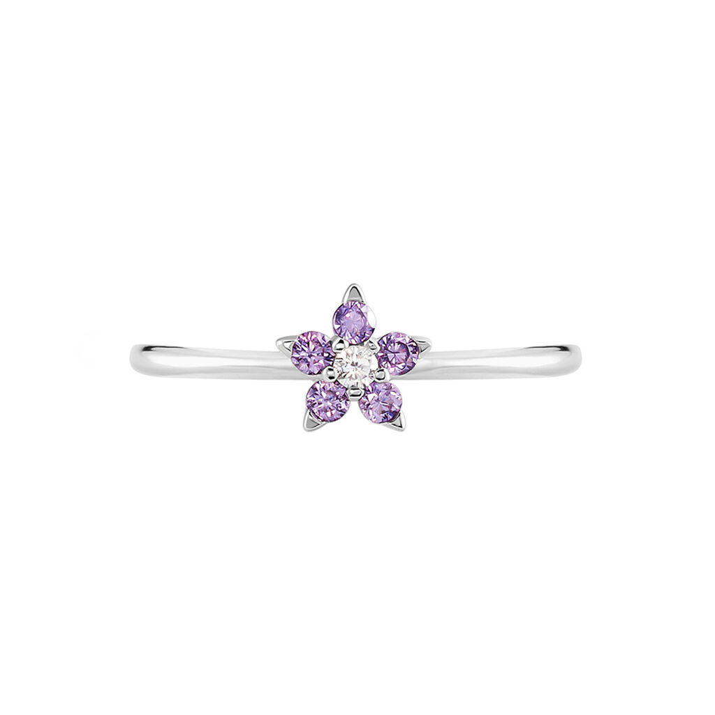 Bague Argent Purple Bloom Oxyde De Zirconium - Bagues avec pierre Femme | Histoire d&rsquo;Or