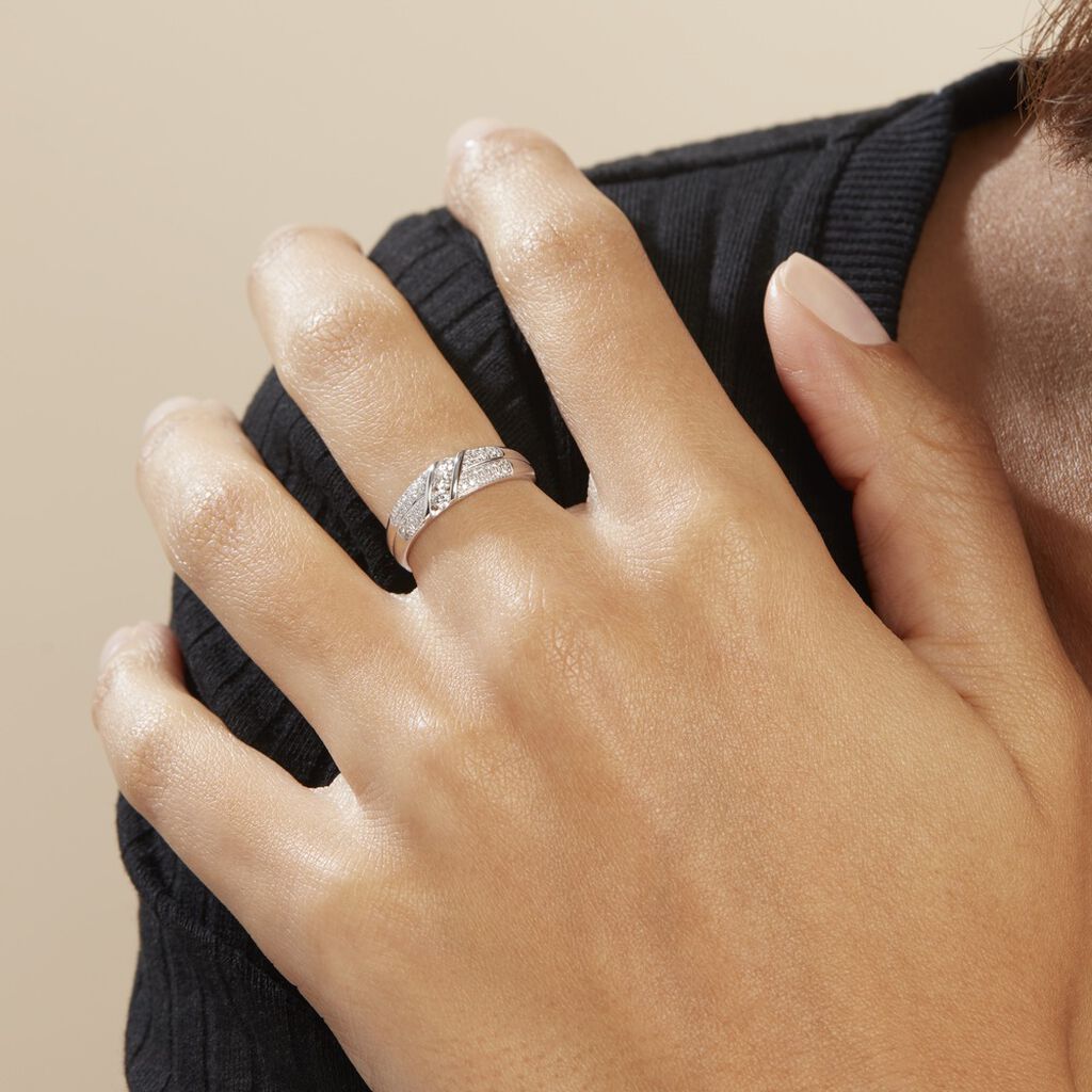 Bague Rosaleen Blanc Diamant Blanc Diamant - Bagues avec pierre Femme | Histoire d’Or