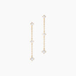 Boucles D'Oreilles Pendantes Madhav Or Jaune Diamant Synth&eacute;tique - Boucles d'oreilles pendantes Femme | Histoire d&rsquo;Or