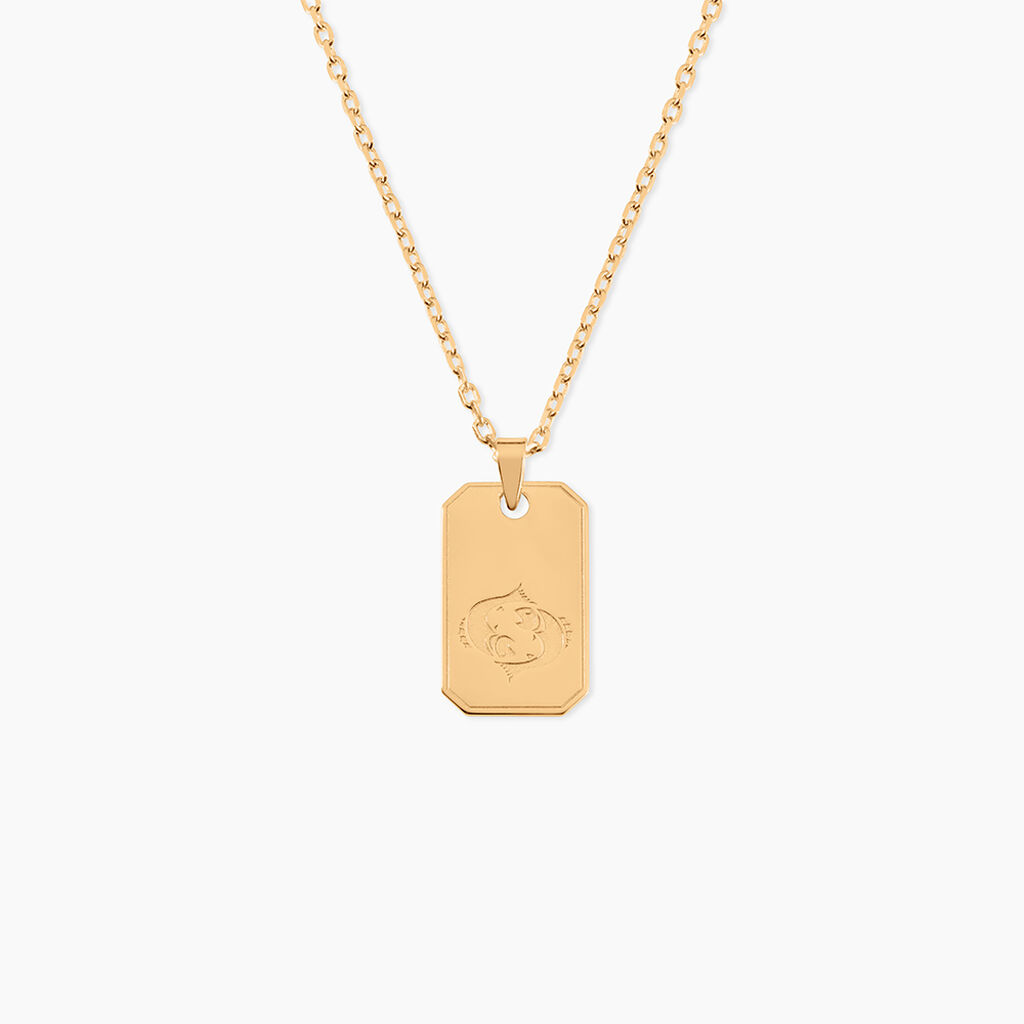 Collier Plaqu&eacute; Or Quintien - Colliers Naissance Homme | Histoire d&rsquo;Or