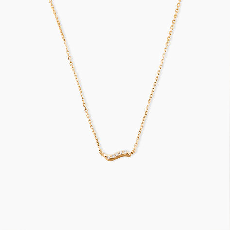 Collier Myrrhe Plaqu&eacute; Or Jaune Oxyde De Zirconium - Colliers fantaisie Femme | Histoire d&rsquo;Or