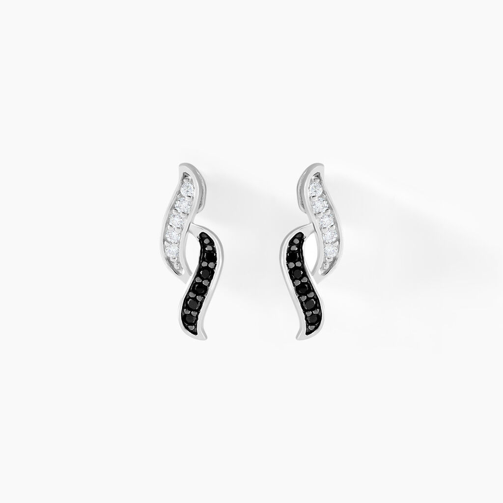 Boucles D'oreilles Pendantes Sylvie Argent Blanc Oxyde De Zirconium - Boucles d'oreilles fantaisie Femme | Histoire d’Or