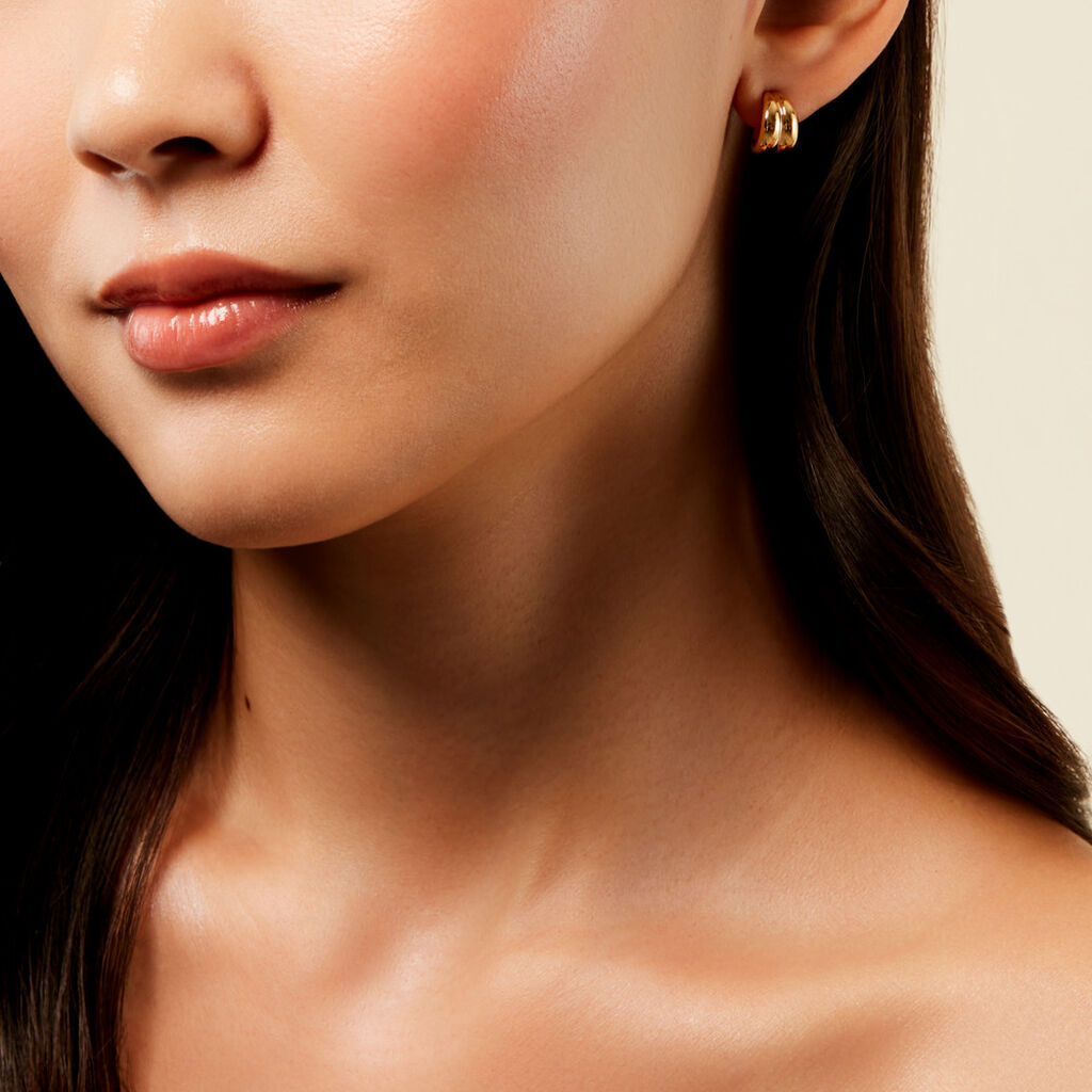 Cr&eacute;oles Dionna Plaqu&eacute; Or Jaune - Boucles d'oreilles cr&eacute;oles Femme | Histoire d&rsquo;Or