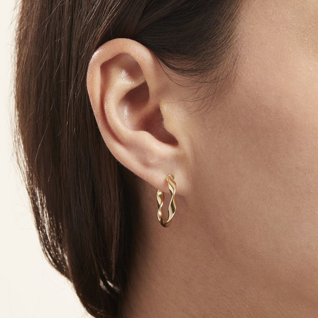 Créoles Falbala Or Jaune - Boucles d'oreilles créoles Femme | Histoire d’Or