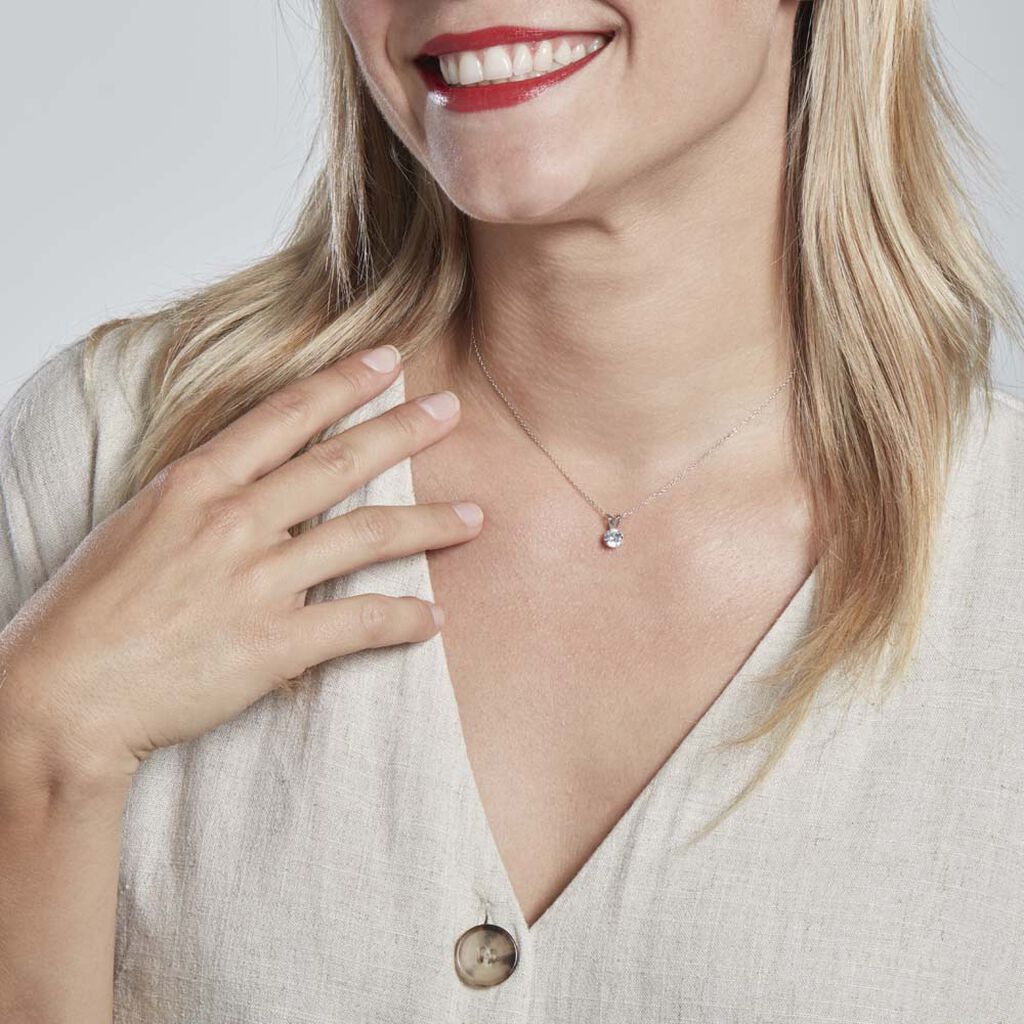 Pendentif Mabila Or Blanc Oxyde De Zirconium - Pendentifs Femme | Histoire d’Or