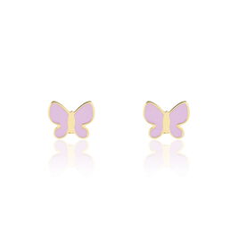 Boucles D'oreilles Puces Sienna Papillon Or Jaune - Boucles d'Oreilles Papillon Enfant | Histoire d’Or