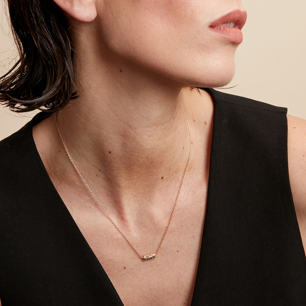 Collier Manua Plaqué Or Jaune Oxyde De Zirconium - Colliers Femme | Histoire d’Or