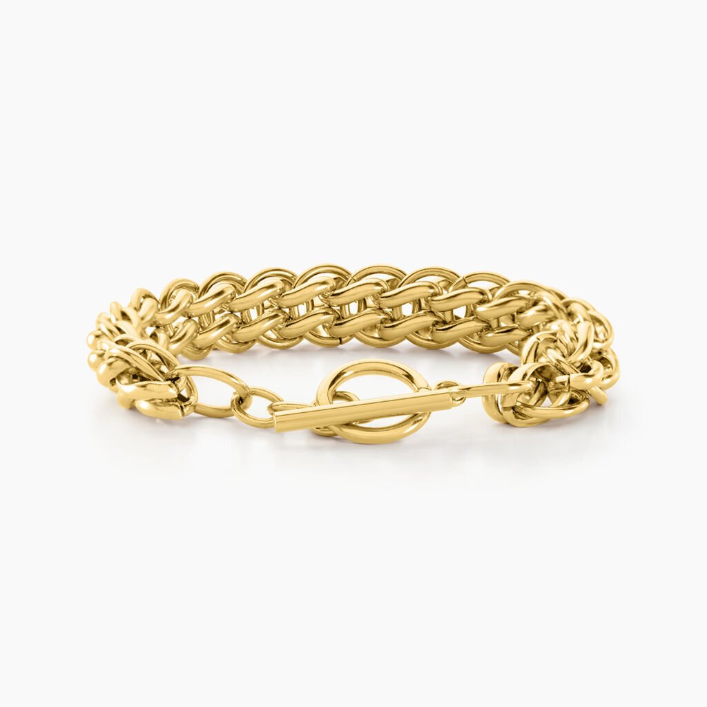 Bracelet Jackie Acier Jaune - Bracelets chaîne Femme | Histoire d’Or